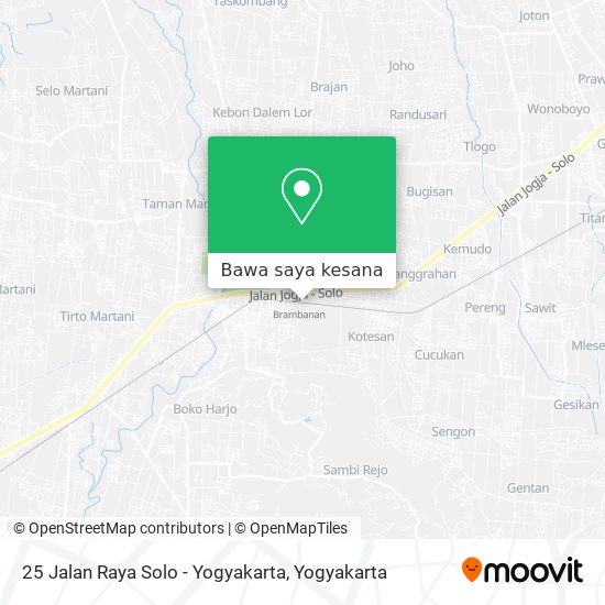 Peta 25 Jalan Raya Solo - Yogyakarta