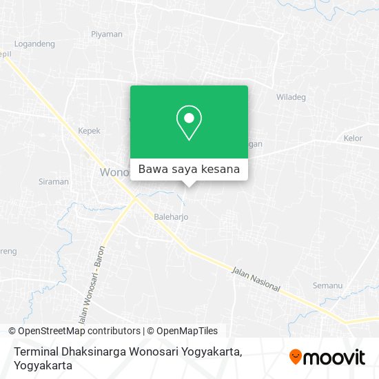 Peta Terminal Dhaksinarga Wonosari Yogyakarta