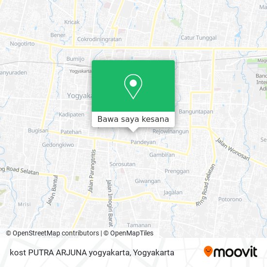 Peta kost PUTRA ARJUNA yogyakarta