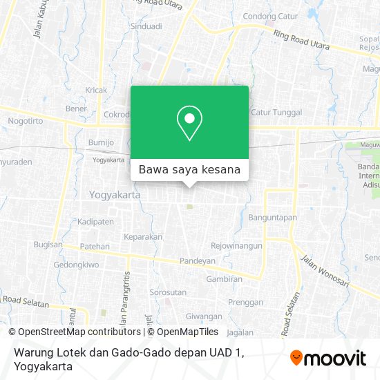 Peta Warung Lotek dan Gado-Gado depan UAD 1