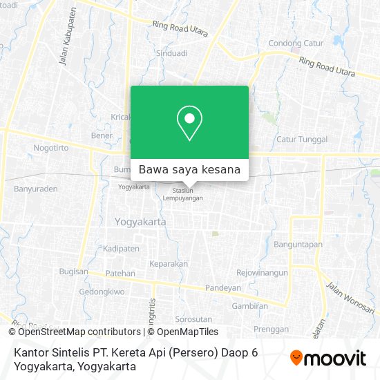 Peta Kantor Sintelis PT. Kereta Api (Persero) Daop 6 Yogyakarta