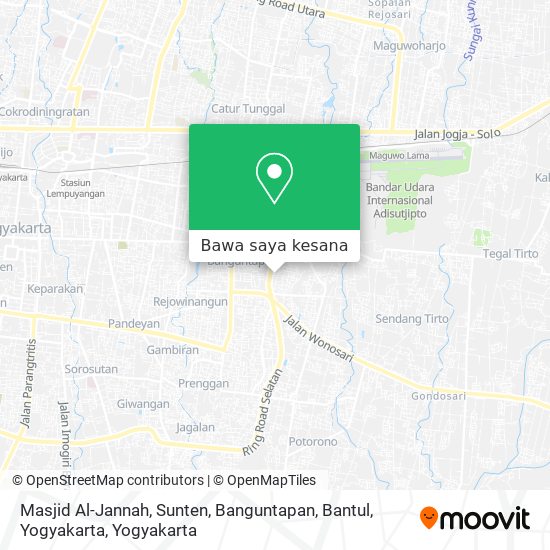Peta Masjid Al-Jannah, Sunten, Banguntapan, Bantul, Yogyakarta