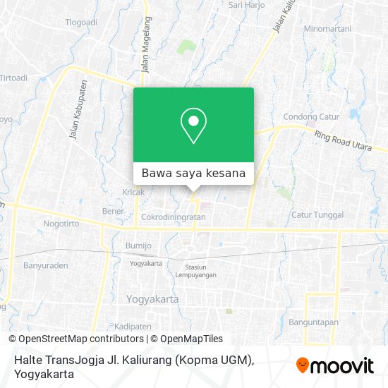 Peta Halte TransJogja Jl. Kaliurang (Kopma UGM)