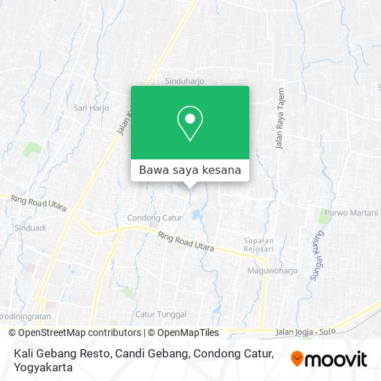 Peta Kali Gebang Resto, Candi Gebang, Condong Catur