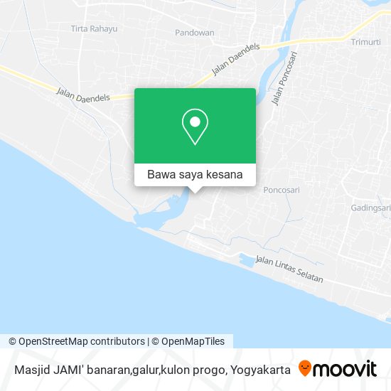 Peta Masjid JAMI'  banaran,galur,kulon progo