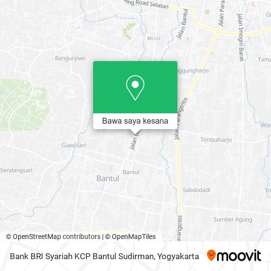 Peta Bank BRI Syariah KCP Bantul Sudirman