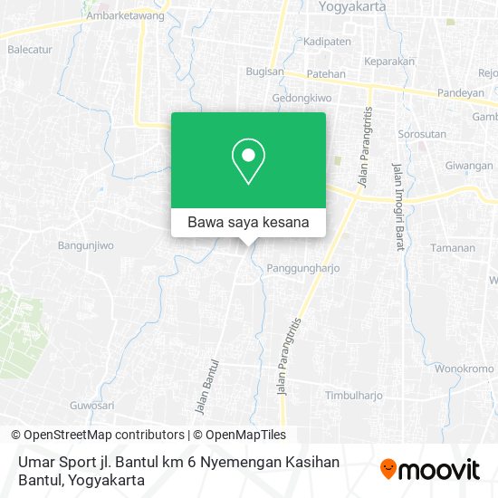 Peta Umar Sport jl. Bantul km 6 Nyemengan Kasihan Bantul