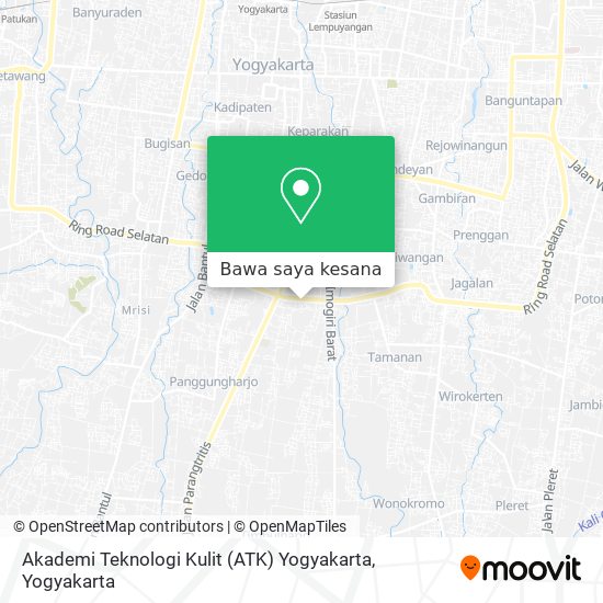 Peta Akademi Teknologi Kulit (ATK) Yogyakarta