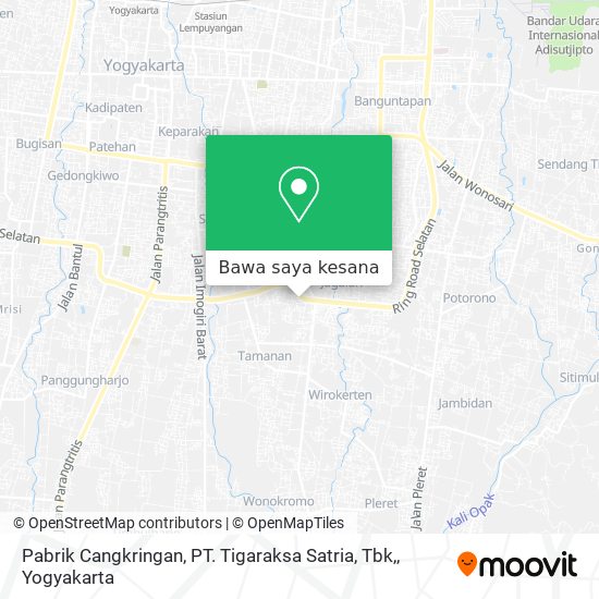 Peta Pabrik Cangkringan,  PT. Tigaraksa Satria, Tbk,