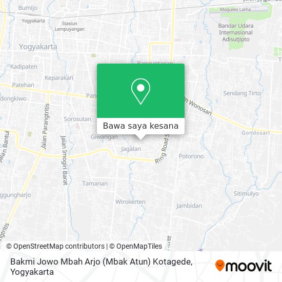 Peta Bakmi Jowo Mbah Arjo (Mbak Atun) Kotagede