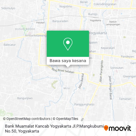 Peta Bank Muamalat Kancab Yogyakarta Jl.P.Mangkubumi No.50