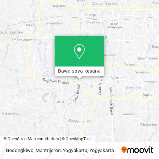 Peta Gedongkiwo, Mantrijeron, Yogyakarta