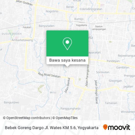 Peta Bebek Goreng Dargo Jl. Wates KM 5.6