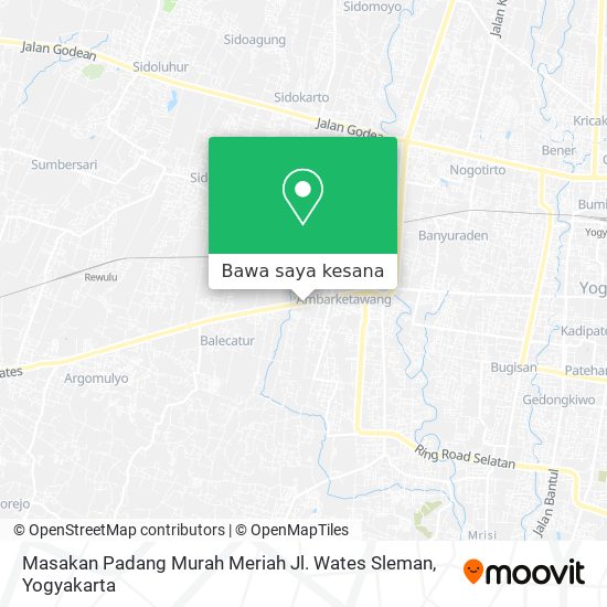 Peta Masakan Padang Murah Meriah Jl. Wates Sleman