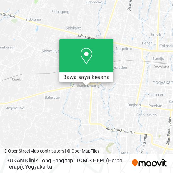 Peta BUKAN Klinik Tong Fang tapi TOM'S HEPI (Herbal Terapi)