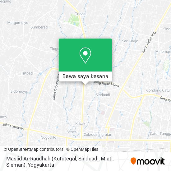 Peta Masjid Ar-Raudhah (Kututegal, Sinduadi, Mlati, Sleman)