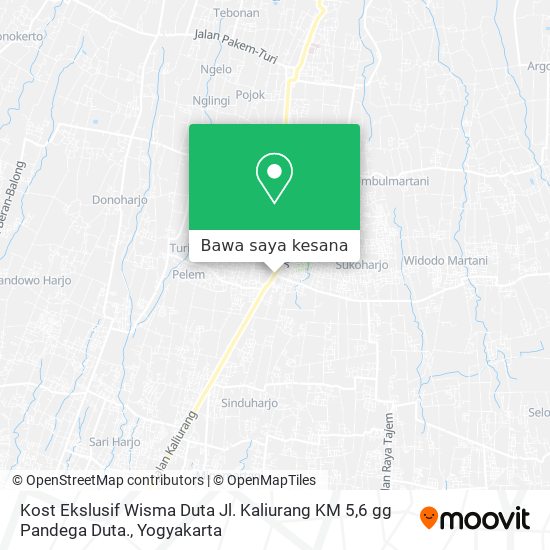 Peta Kost Ekslusif Wisma Duta Jl. Kaliurang KM 5,6 gg Pandega Duta.