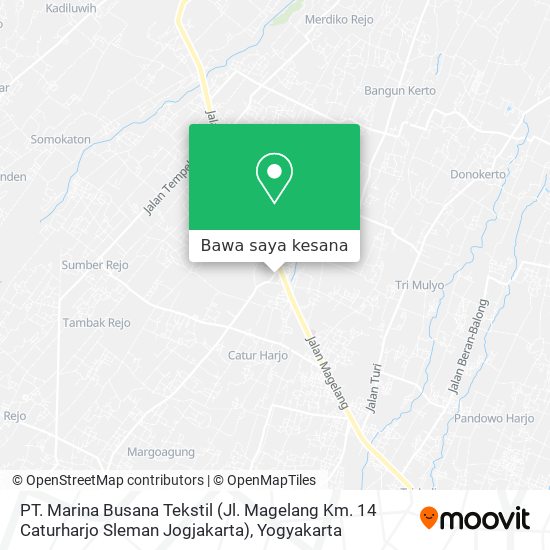 Peta PT. Marina Busana Tekstil (Jl. Magelang Km. 14 Caturharjo Sleman Jogjakarta)