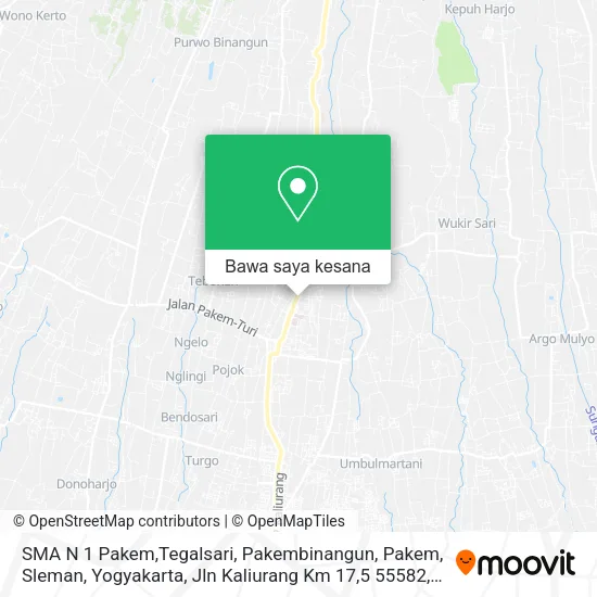 Peta SMA N 1 Pakem,Tegalsari, Pakembinangun, Pakem, Sleman, Yogyakarta, Jln Kaliurang Km 17,5 55582