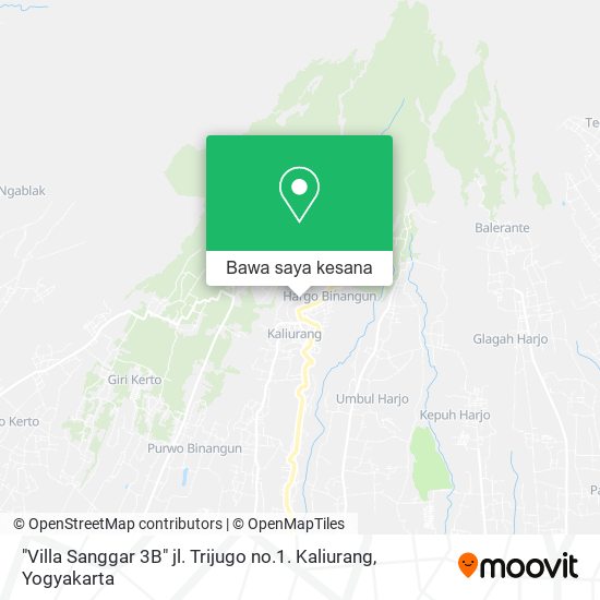 Peta "Villa Sanggar 3B" jl. Trijugo no.1. Kaliurang