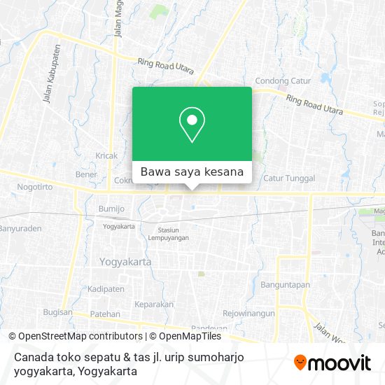 Peta Canada toko sepatu & tas jl. urip sumoharjo yogyakarta