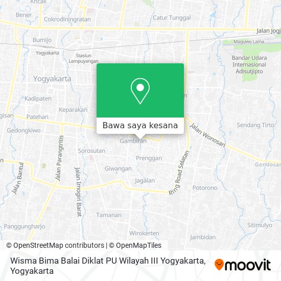 Peta Wisma Bima Balai Diklat PU Wilayah III Yogyakarta