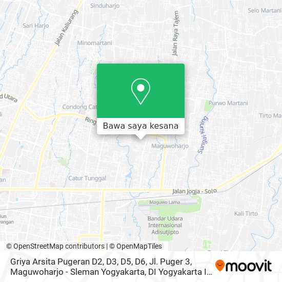 Peta Griya Arsita Pugeran D2, D3, D5, D6, Jl. Puger 3, Maguwoharjo - Sleman Yogyakarta, DI Yogyakarta In