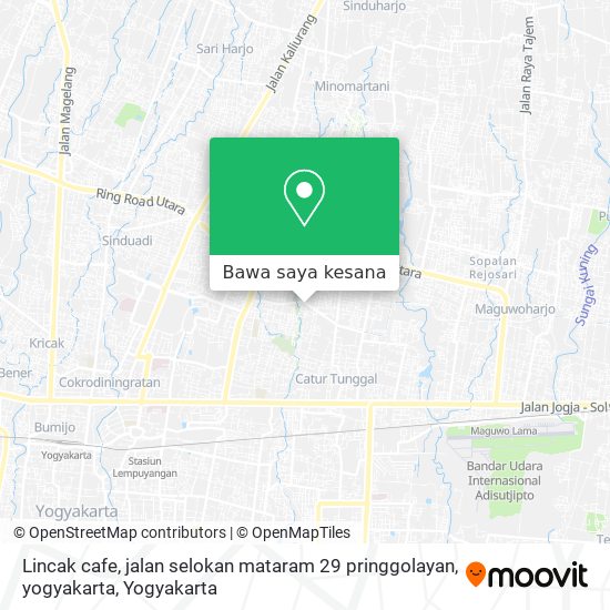Peta Lincak cafe, jalan selokan mataram 29 pringgolayan, yogyakarta