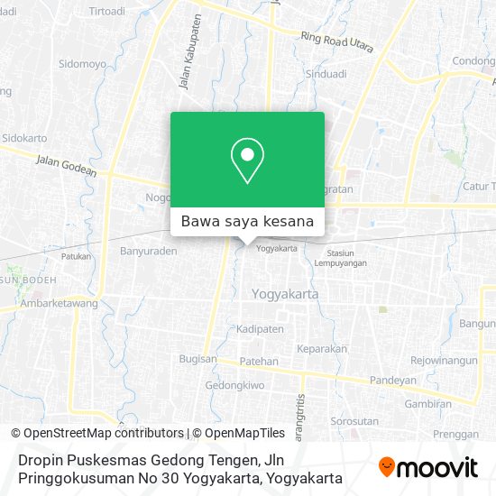 Peta Dropin Puskesmas Gedong Tengen, Jln Pringgokusuman No 30 Yogyakarta