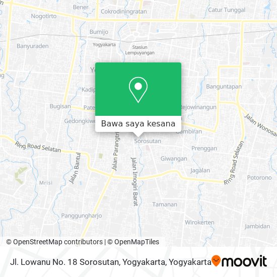 Peta Jl. Lowanu No. 18 Sorosutan, Yogyakarta