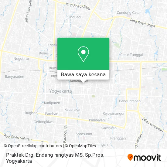 Peta Praktek Drg. Endang ningtyas MS. Sp.Pros