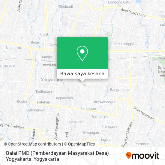 Peta Balai PMD (Pemberdayaan Masyarakat Desa) Yogyakarta