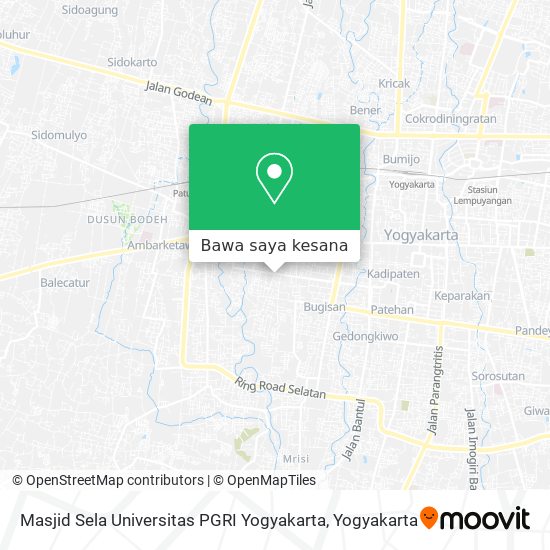 Peta Masjid Sela Universitas PGRI Yogyakarta