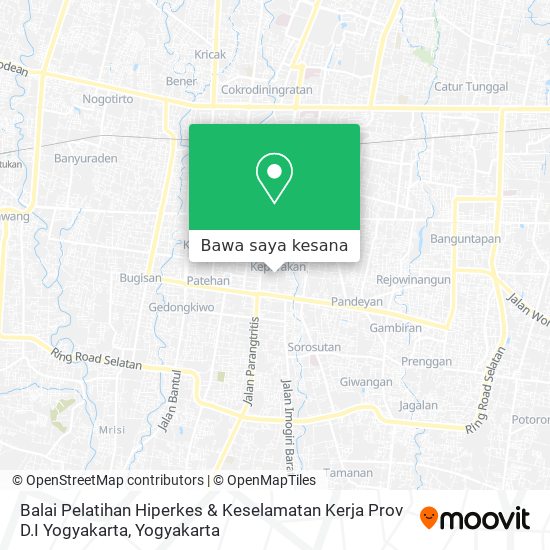 Peta Balai Pelatihan Hiperkes & Keselamatan Kerja Prov D.I Yogyakarta