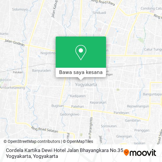 Peta Cordela Kartika Dewi Hotel                               Jalan Bhayangkara No.35 Yogyakarta