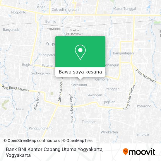 Peta Bank BNI Kantor Cabang Utama Yogyakarta