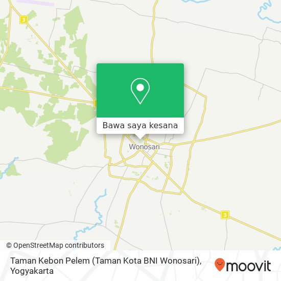 Peta Taman Kebon Pelem (Taman Kota BNI Wonosari)