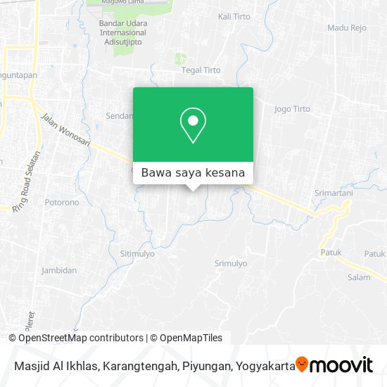 Peta Masjid Al Ikhlas, Karangtengah, Piyungan