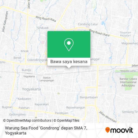 Peta Warung Sea Food 'Gondrong' depan SMA 7