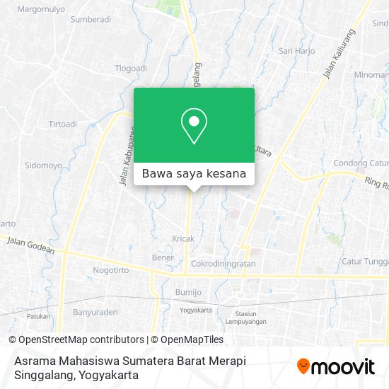 Peta Asrama Mahasiswa Sumatera Barat Merapi Singgalang