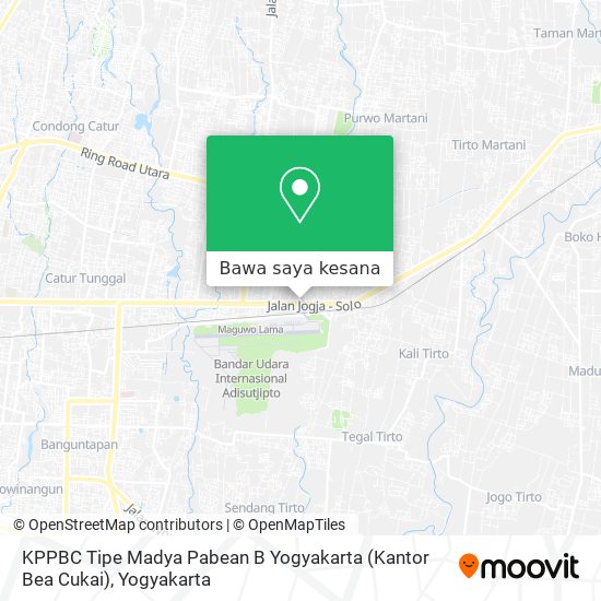 Peta KPPBC Tipe Madya Pabean B Yogyakarta (Kantor Bea Cukai)