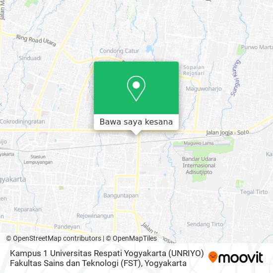 Peta Kampus 1 Universitas Respati Yogyakarta (UNRIYO) Fakultas Sains dan Teknologi (FST)