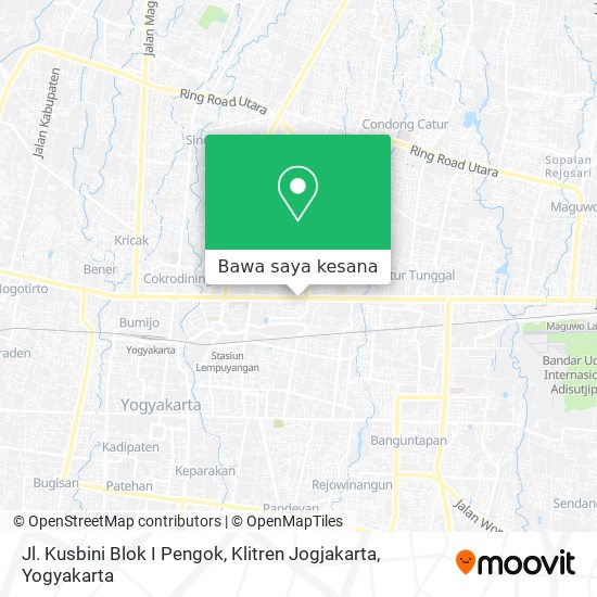 Peta Jl. Kusbini Blok I Pengok, Klitren Jogjakarta