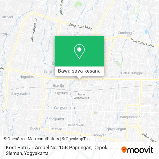 Peta Kost Putri Jl. Ampel No. 15B Papringan, Depok, Sleman