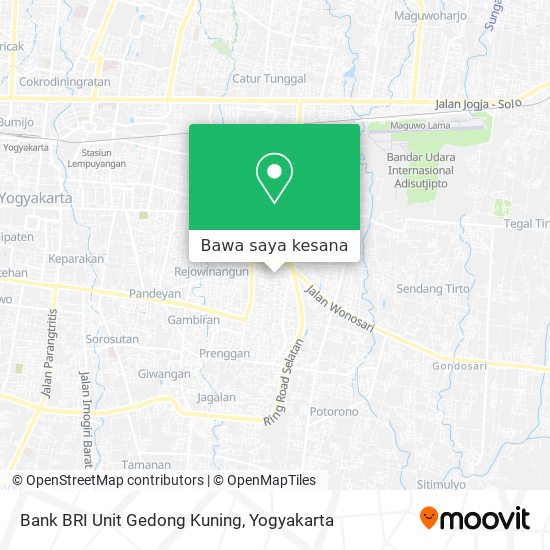 Peta Bank BRI Unit Gedong Kuning