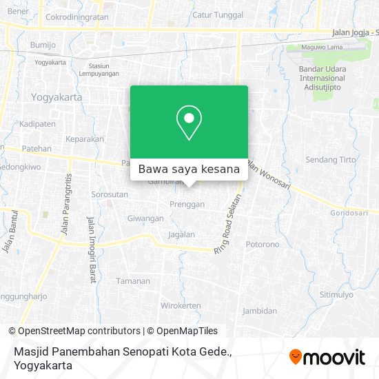 Peta Masjid Panembahan Senopati Kota Gede.