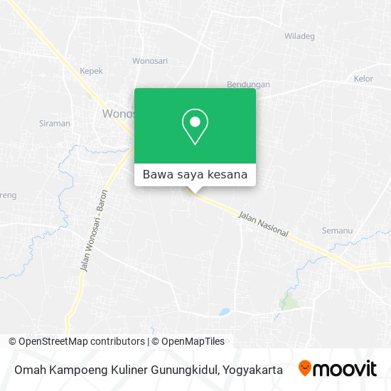 Peta Omah Kampoeng Kuliner Gunungkidul