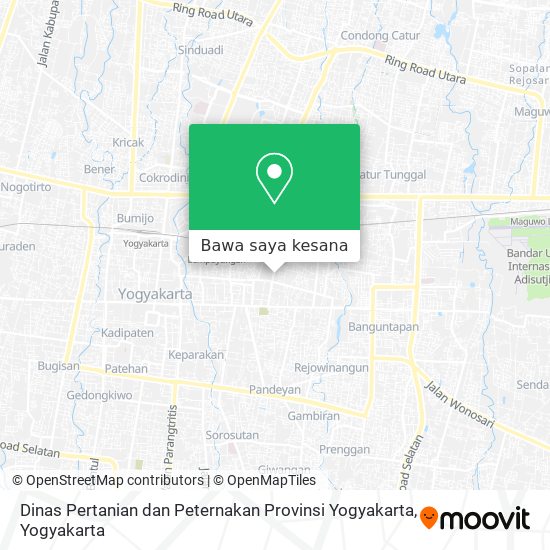 Peta Dinas Pertanian dan Peternakan Provinsi Yogyakarta