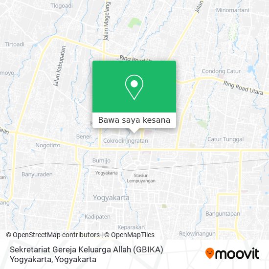 Peta Sekretariat Gereja Keluarga Allah (GBIKA) Yogyakarta