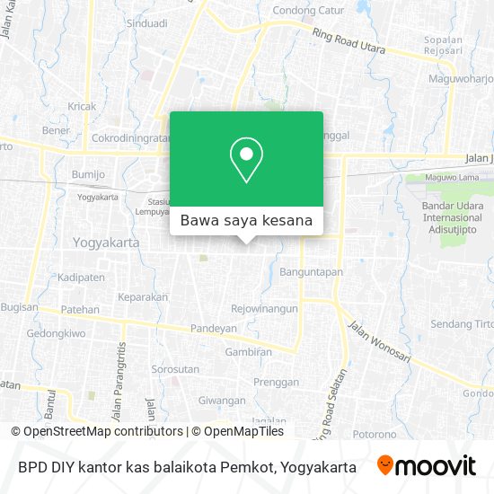 Peta BPD DIY  kantor kas balaikota Pemkot